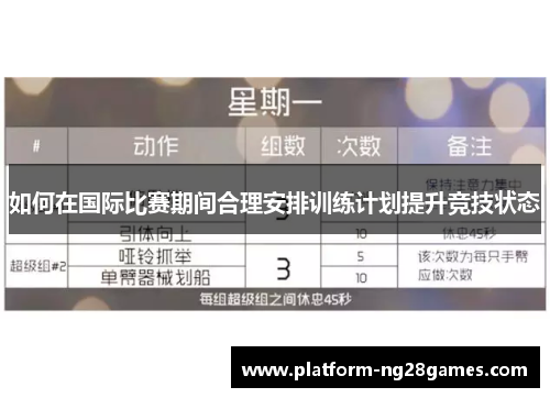 如何在国际比赛期间合理安排训练计划提升竞技状态